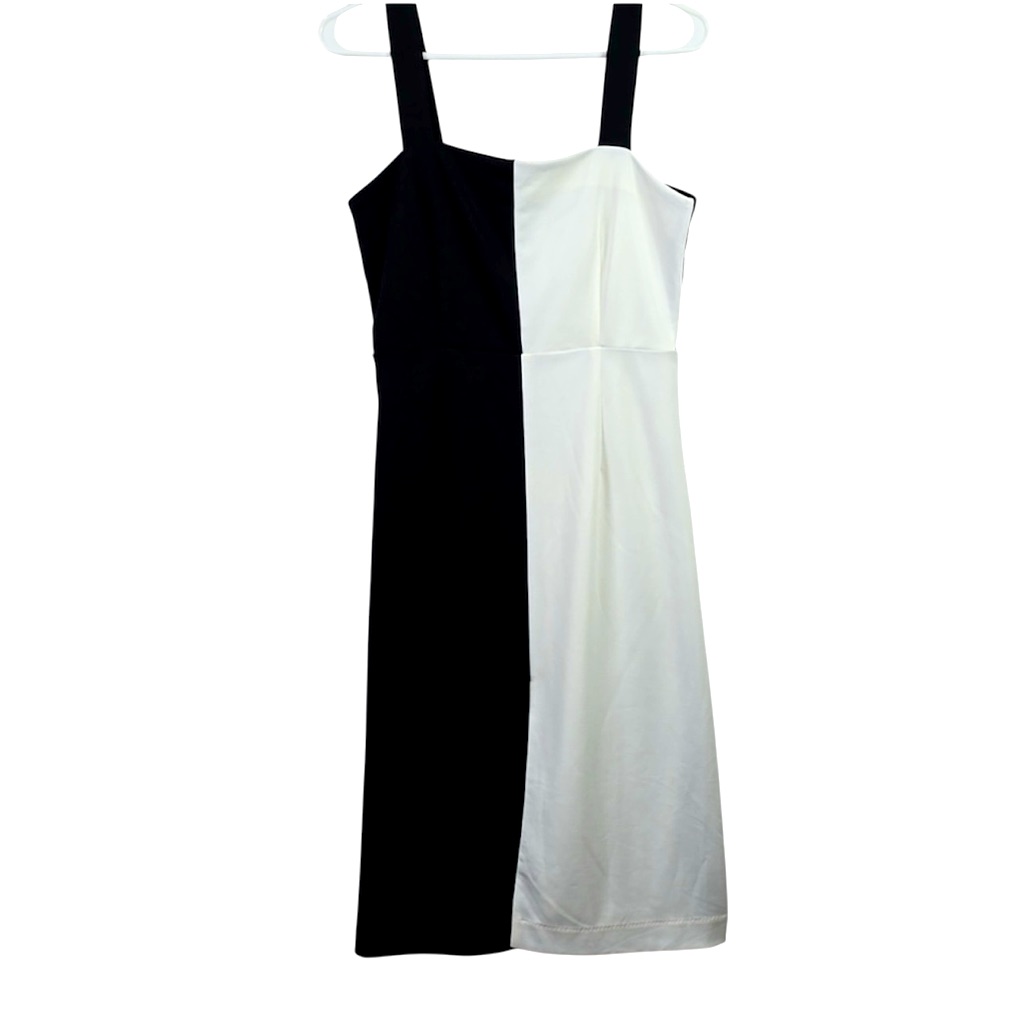 Alexia Admor Marissa Dress Women’s Small Two-Tone Black/White Slim Elegant Midi